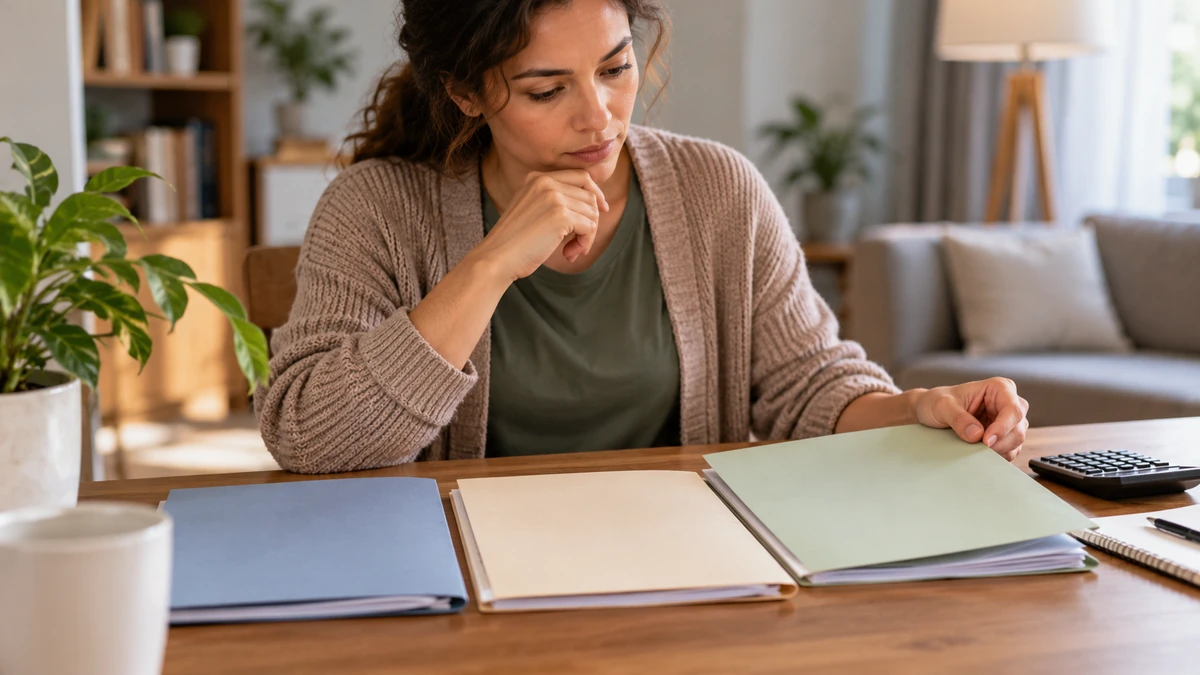 Deductible vs copay vs coinsurance comparison using insurance folders and a calculator